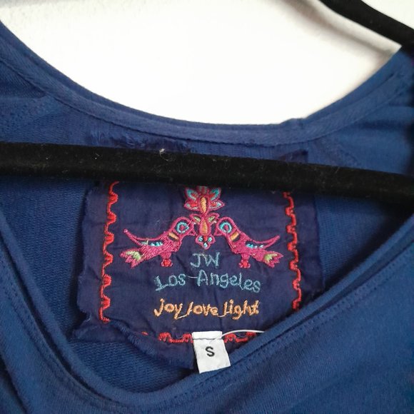 Johnny Was French Terry 3/4 Sleeve Embroidered Pullover Sweatshirt-Style Size S - Picture 6 of 10